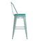 Emma and Oliver Nova Distressed Metal Stools with Backs and Polystyrene Seats for Indoor/Outdoor Use